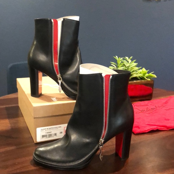 Christian Louboutin | Shoes | Louboutin Telezip 85 Nappacuoio Heel Size 38  | Poshmark